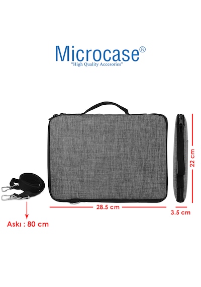 Microcase Tcl Tab 10l Gen 4 Tablet Uyumlu Gri Çanta + Türkçe Bluetooth Klavye + Mouse + Standı - Beyaz Al5163 Omuz Çantası