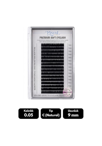 Misyul 0.05c Natural Kıvrım 9 Mm Soft Eyelash Doğal İpek Kirpik 16'lı