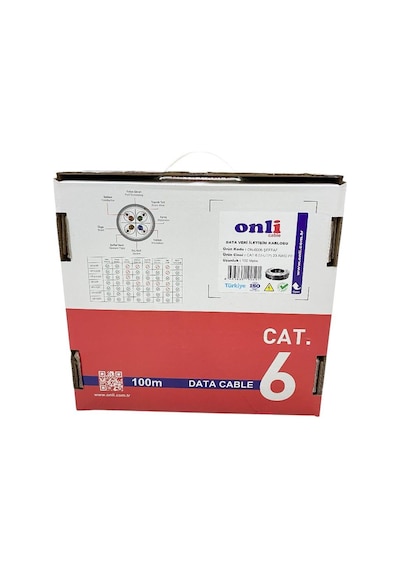 Onli 23awg Utp Cat6 Network Kablosu Şeffaf 100mt Yerli Üretim
