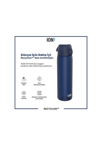 Ion8 - İnce Suluk - Koyu Mavi - 500 Ml - Sızdırmaz - Bpa İçermeyen