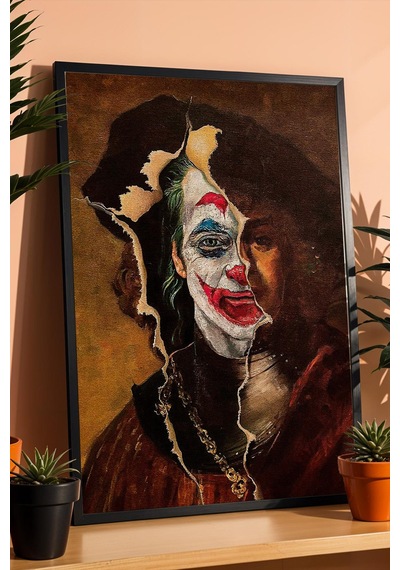 Joker Self Portrait Çerçeveli Tablo Sinemaseverlere Hediyelik Duvar Dekoru Modifiye Sanat
