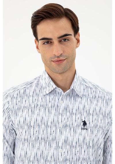 U.s. Polo Assn. Erkek Beyaz Gömlek Desenli 50296864-vr013 Beyaz