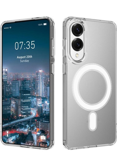 Teleplus Samsung Galaxy Uyumlu S25 Edge Kılıf Embos Magnetic Acrylic Tpu Kapak