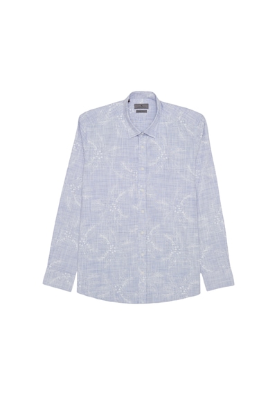 AC&Co / Altınyıldız Classics Erkek Laci Slim Fit Dar Kesim Gizli Düğme Yaka %100 Pamuk Baskılı Gömlek Lacivert AC&Co / Altınyıldız Classics Erkek Laci Slim Fit Dar Kesim Gizli Düğme Yaka %100 Pamuk Baskılı Gömlek Lacivert