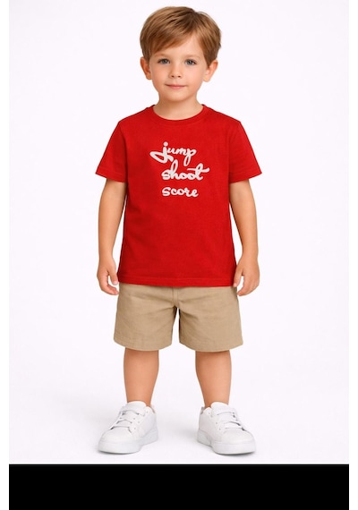 Yale Kids 3-8 Yaş Erkek Çocuk Tişört Kırmızı