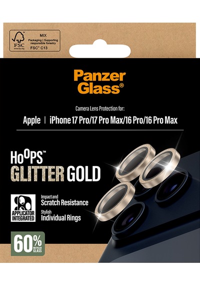 Panzerglass Hoops Apple Uyumlu iPhone 17 Pro Max 16 Glitter Gold Kamera Lens Koruyucu