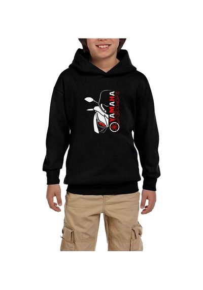 Zepplin Giyim Yamaha Xmax Face Siyah Çocuk Kapşonlu Sweatshirt