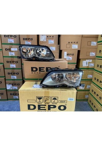 Bmw 3 Serisi E46 Kasa 2001-2005 Arası Depo Sağ Ve Sol Far Takım Halojen Krom Tip 63127165781 / 63127165782