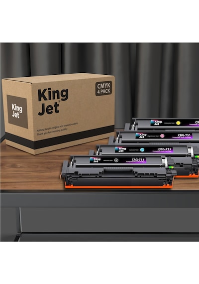 Kingjet Canon Uyumlu Crg-731 Standart Kapasiteli 4 Renk Takım Çipli Uyumlu  Toneri Mf628cw