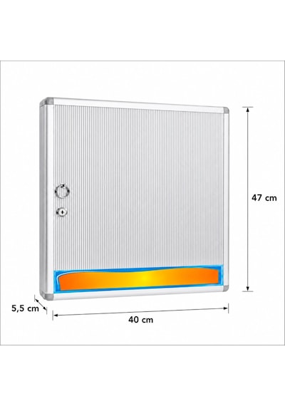 72'li İthal Alüminyum Anahtar Dolabı 40x47x5,5 Cm Gri