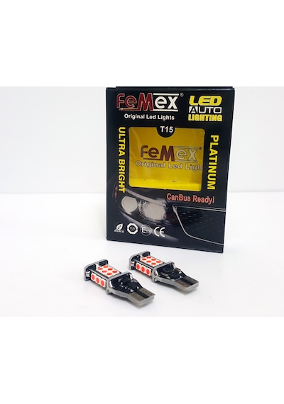 Femex  Platinum T15 W16W Kırmızı Led Ampul Parlak - 3. Stop Ampulu