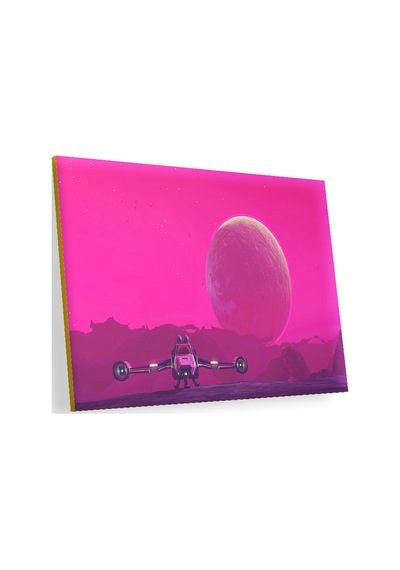 Cakasepetim No Man's Sky Uzay Gemisi Ve Dev Gezegen Ahşap Mdf Tablo