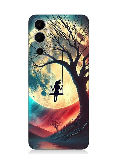 Tecno Pova Neo 2 Uyumlu Ay Altında Salıncak Sessizliği Desenli Silikon Kılıf Çok Renkli