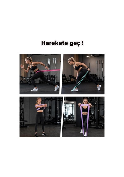 Fitness Direnç Bandı 3 Lü Set - Kas Geliştirme Pilates Egzersiz Bandı - Dokuma Kumaş Direnç Lastiği Çok Renkli