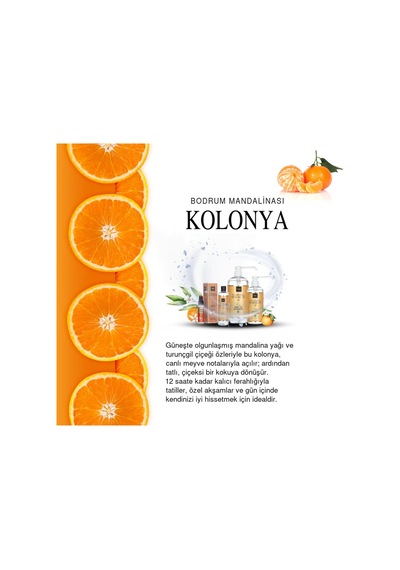 Bodrum Mandarin Mandalina Kolonyası 400 Ml Dökmeli 8'li Paket 80 Aile Ve Ofis Toptan Set Pet Şişe