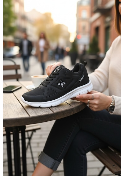Enoch Ortopedik Yüksek Darbe Emicili Ultra Hafif Erkek Sneaker Siyah - Beyaz