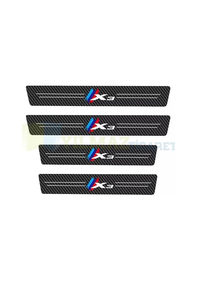 Bmw M Logo X3 Arma Karbon Kapı Eşiği Koruma Oto Sticker 4 Parça