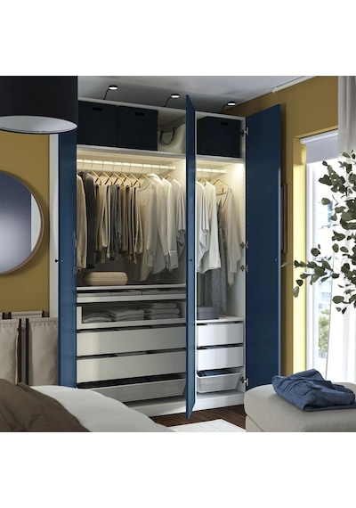 Ikea Beyaz Geniş Kapaklı Gardırop 150x60x236 Cm