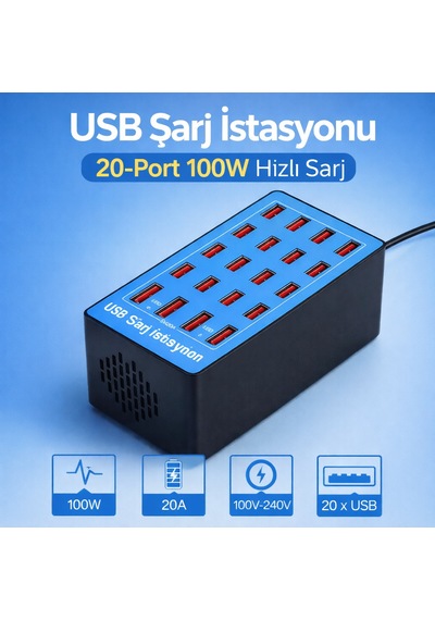 Ultratekno Wlx-a5 20 Port Usb Şarj İstasyonu 100w Profesyonel Çoklu Şarj Çözümü