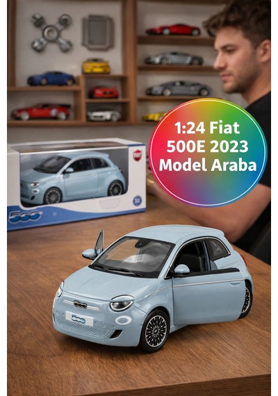 1:24 Fiat 500e 2023 Model Araba Die Cast Koleksiyonluk Oyuncak Açılır Kapı 14 Cm Kutulu Detaylı Mini