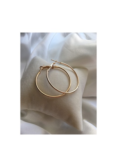 Modern Moda Orta Boy Halka Küpe Gold Goldkck