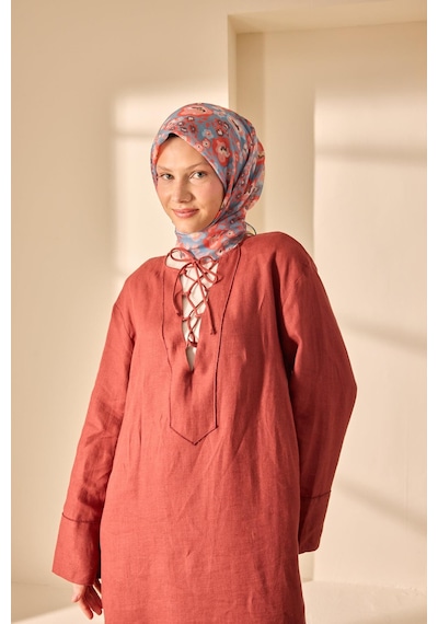 Silk Home Soft Eşarp 73090-18 Bebe Mavi, Yavruağzı, Somon, Sarı