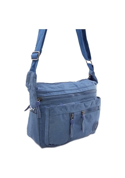 Baginn Klinkır Kadın Postacı Çanta Çok Cepli Çapraz Askılı Mavi