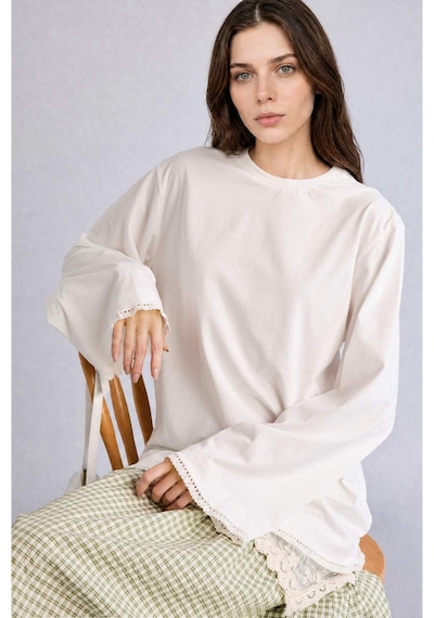 Defacto Relax Fıt Uzun Kollu Ecru Tunik H7727ax26smer105 Ekru-er105