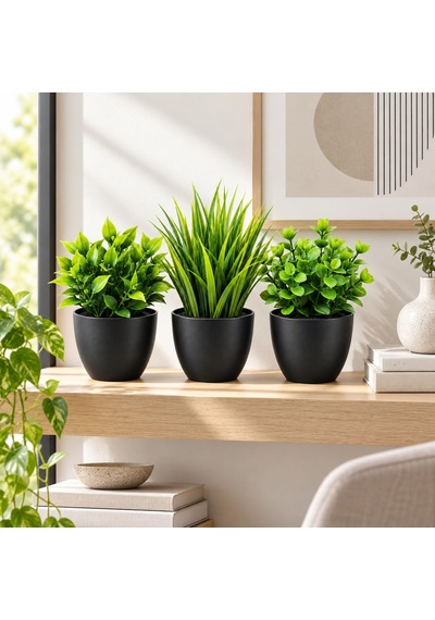 Arvale 3 Lü Yapay Bitki Saksı Seti