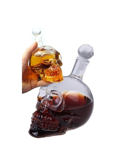 Dekor Kuru Kafa Alkol Şişesi Kuru Kafa Şeklinde Içki Şişesi Doldurma 350 Ml