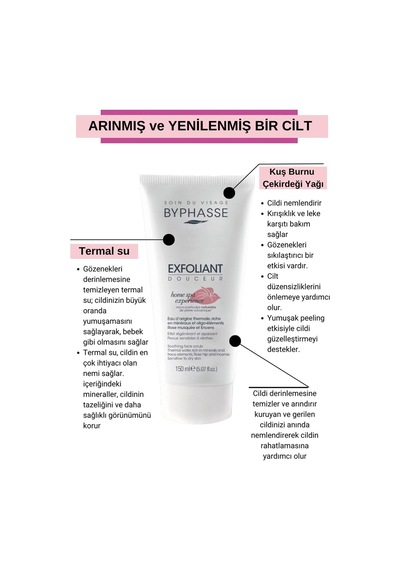 Byphasse Hassas ve Kuru Ciltler için Temizleyici ve Yenileyici Yüz Peeling 150 ML