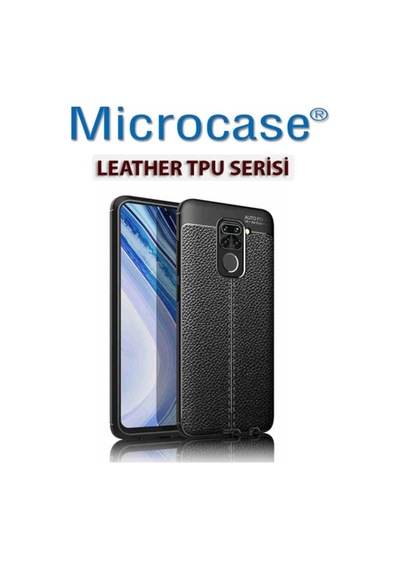 Xiaomi Redmi Note 9 Leather Tpu Silikon Kilif - Siyah + Cam (Seç) 435859809