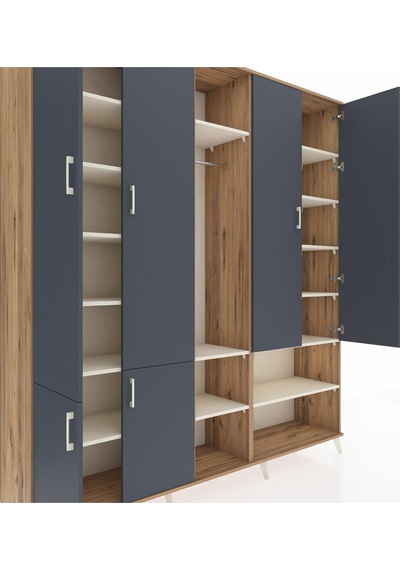 Hyperion Dolap 15 Raflı 5 Kapaklı Tek Askılı 220x44x243 Çam-antrasit/aytaşı Antrasıt/aytası Hyperion Dolap 15 Raflı 5 Kapaklı Tek Askılı 220x44x243 Çam-antrasit/aytaşı Antrasıt/aytası
