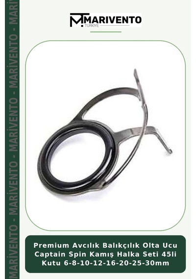 Premium Avcılık Balıkçılık Olta Ucu Captain Spin Kamış Halka Seti 45li Kutu 6-8-10-12-16-20-25-30mm standart