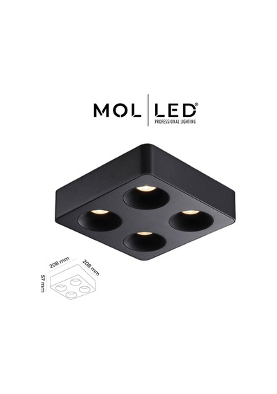 Molled Verona Serisi 4x8w Dörtlü Sıva Üstü Led Spot Siyah Kasa 3000k - Mol2427-8ws3000k