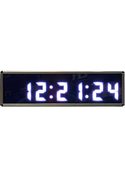 Saniyeli Dijital Led Duvar Ve Masa Saat Derece Ve Nem - Beyaz Kasa Ölçüsü: 7x26 Cm