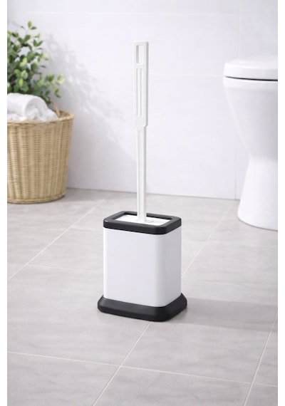 Silikon Tuvalet Fırçası Pratik Silikon Wc Klozet Fırçası Kare Beyaz S-220 beyaz