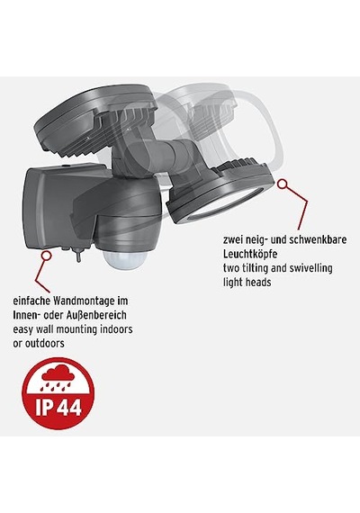 Led Spot Lamba Lufos Kablosuz Led Dış Mekan Spotu Pilli Ve Hareket Sensörlü 8 Adet Led Lamba 2 X 240 Lümen Dış Me