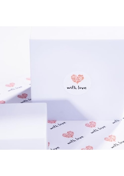With Love, Yazılı Sticker Seti, 700 Adet Abanoz