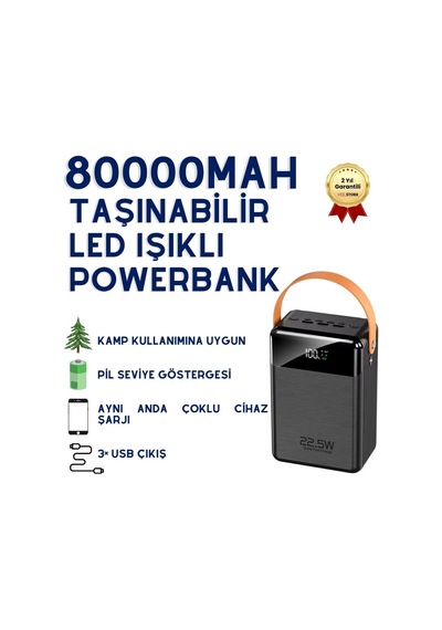 P08-80000mah Taşınabilir Powerbank-1492 BEYAZ