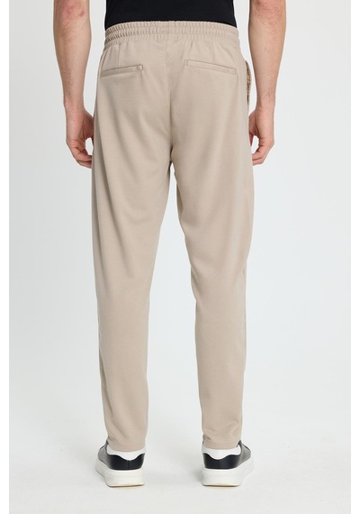 Tudors Erkek Regular Fit Klasik Kesim Beli Lastikli Bağcıklı Bej Jogger Pantolon-41772 Bej