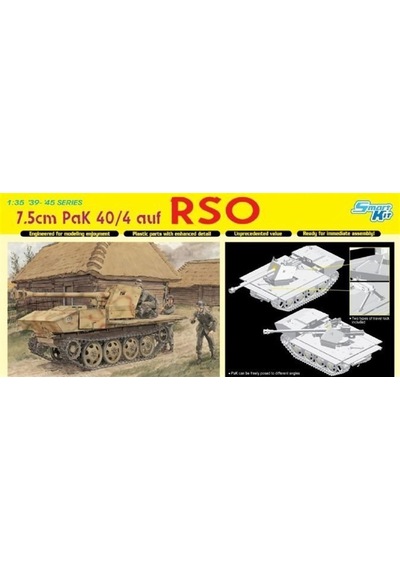 Dragon 6640 1/35 Ölçek, 7.5cm Pak 40/4 Auf Rso Tanksavar Topu Plastik Model Kiti-27916