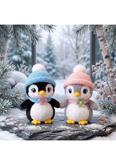10028 Şapkalı Penguen Peluş 27cm Siyah
