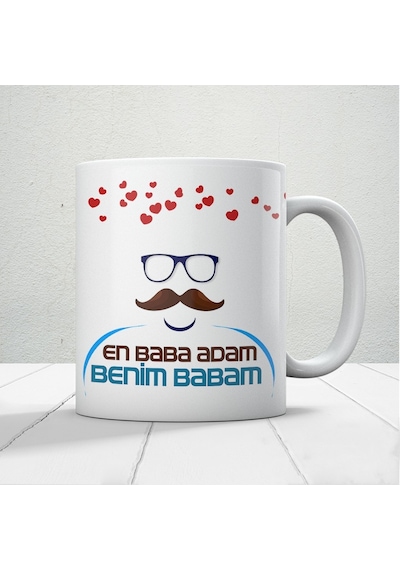 En Baba Adam Benim Babam Baskılı Babalar Günü Kupa Bardak Kahve Kupa Bardak Beyaz
