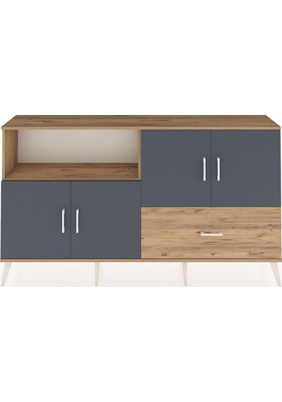 Arges Konsol 4 Raflı Tek Çekmeceli 4 Kapaklı 176x30x99 Çam-antras Çam-antrasit/çam Arges Konsol 4 Raflı Tek Çekmeceli 4 Kapaklı 176x30x99 Çam-antras Çam-antrasit/çam