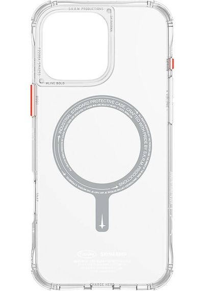 Apple iPhone 16 Pro Max Uyumlu Kılıf Magsafe Şarj Özellikli Şeffaf Airbag Tasarımlı Skinarma Saido Şeffaf