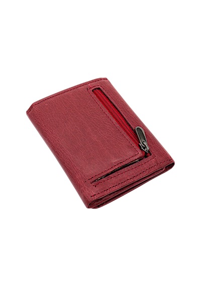 Westpolo Hakiki Eskitme Deri Kağıt Para Bozuk Para Ve Kart Bölmeli Unisex Cüzdan - Bordo Bordo