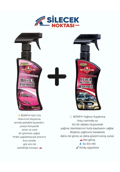 Börfh Araç Bakım Seti Hızlı Cila + Yağmur Kaydırıcı
