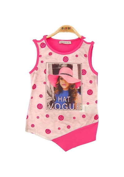 Toontoy Kids Toontoy Kız Çocuk Atlet Hat Vogue Baskılı Fuşya