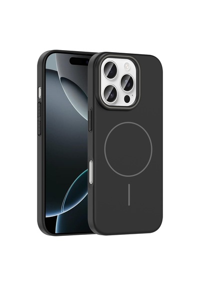 Apple iPhone Uyumlu 16 Pro Max Kılıf İnce Magsafe Kamera Yükseltili Yumuşak Silikon Pazarplus Gri
